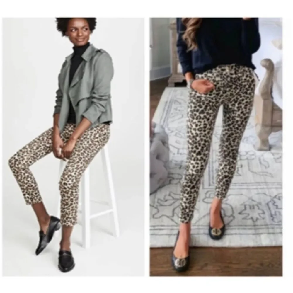 FRAME | ali high rise cigarette jeans beige leopard print 30